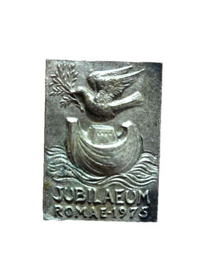 INCREDIBLE Vintage Silver JUBILAEUM ROMAE 1975 Dove & ARK Brooch Pin By COLOMBO